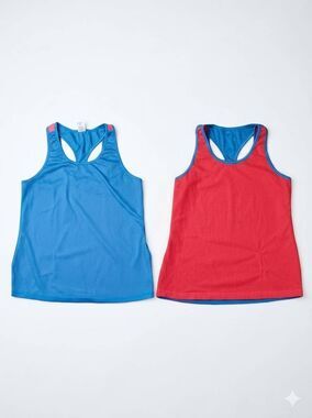 🔺️Neon Pink & Blue Reversible Racerback Athletic Sleeveless Top Large